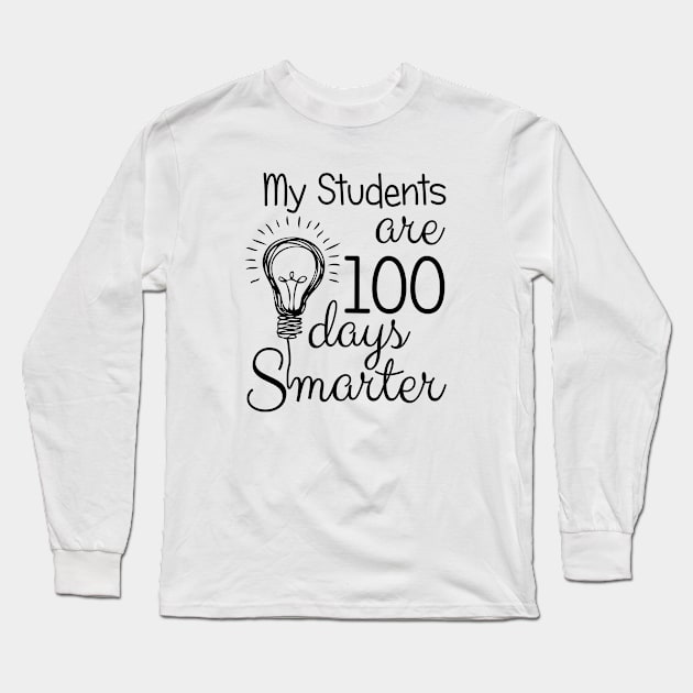 my students are 100 days smarter Long Sleeve T-Shirt by bisho2412